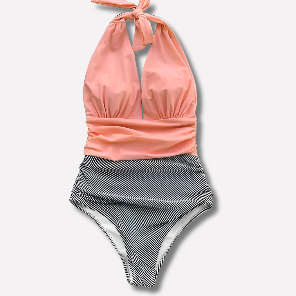 Badeanzug mit High-Waist Design – Damen mit tiefem Ausschnitt & figurformend