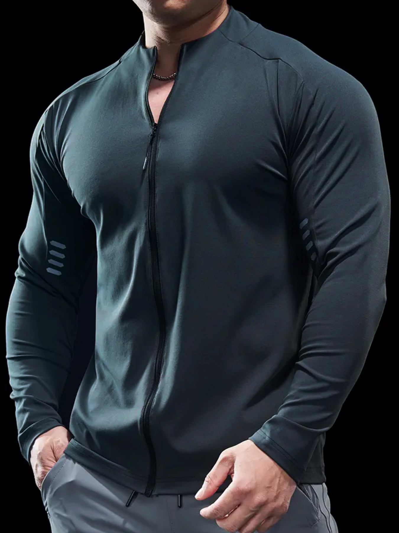 Maëlric - Sportjacke SmoothBlend mit schnelltrocknendem Material für Laufen und Fitness mit Reißverschlusskragen