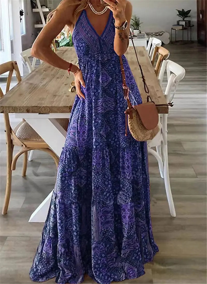 Zaria - Maxikleid für den Sommer mit Blumen | Bequemes und Elegantes Boho-Kleid für Frauen