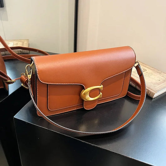 Coralie - Minimalistische Schultertasche für Frauen | Mehrschichtige Aufbewahrung und Neutraler Stil