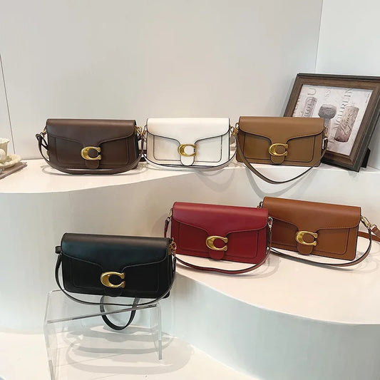 Coralie - Minimalistische Schultertasche für Frauen | Mehrschichtige Aufbewahrung und Neutraler Stil