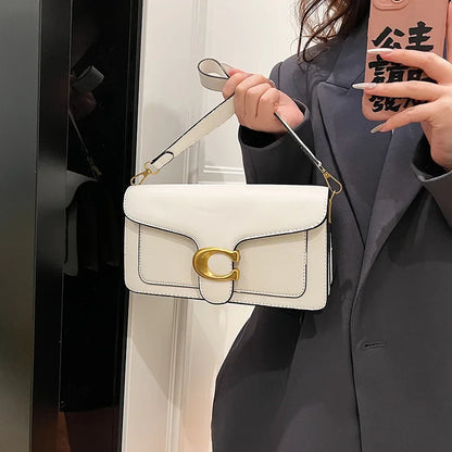 Coralie - Minimalistische Schultertasche für Frauen | Mehrschichtige Aufbewahrung und Neutraler Stil