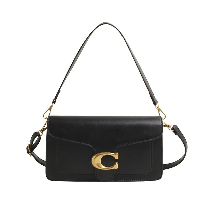 Coralie - Minimalistische Schultertasche für Frauen | Mehrschichtige Aufbewahrung und Neutraler Stil