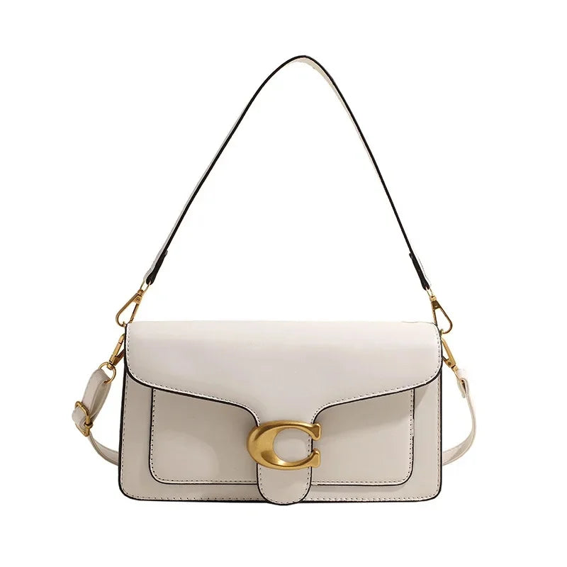 Coralie - Minimalistische Schultertasche für Frauen | Mehrschichtige Aufbewahrung und Neutraler Stil