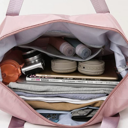 Große Damen Reisetasche mit Schuhfach – Faltbare Travel Bag für Handgepäck & Wochenende