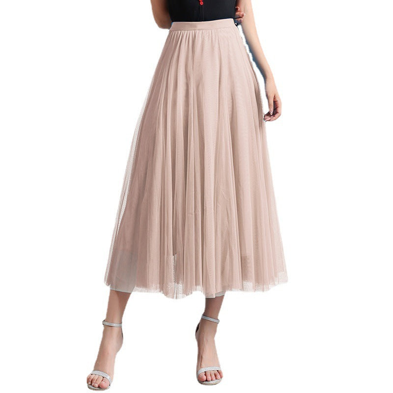 Eleganter Damen Tüllrock Midi – Hochtaillierter Plissee Rock für Stilvolle Looks