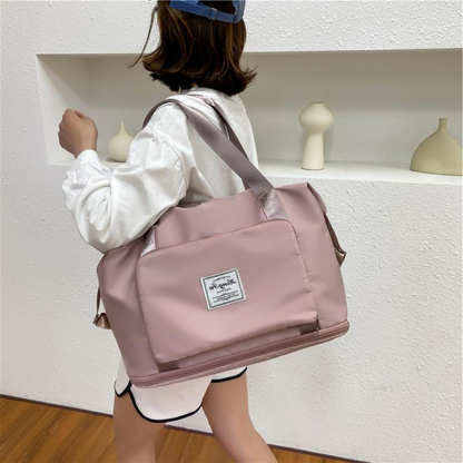 Große Damen Reisetasche mit Schuhfach – Faltbare Travel Bag für Handgepäck & Wochenende