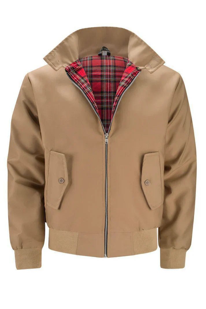 Michel - Elegante Harrington-Jacke mit Schottenmuster und Kragen für den Frühling