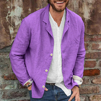 Étienne - Leichte Baumwoll- und Leinenjacke für Herren: Komfort und Herbststil