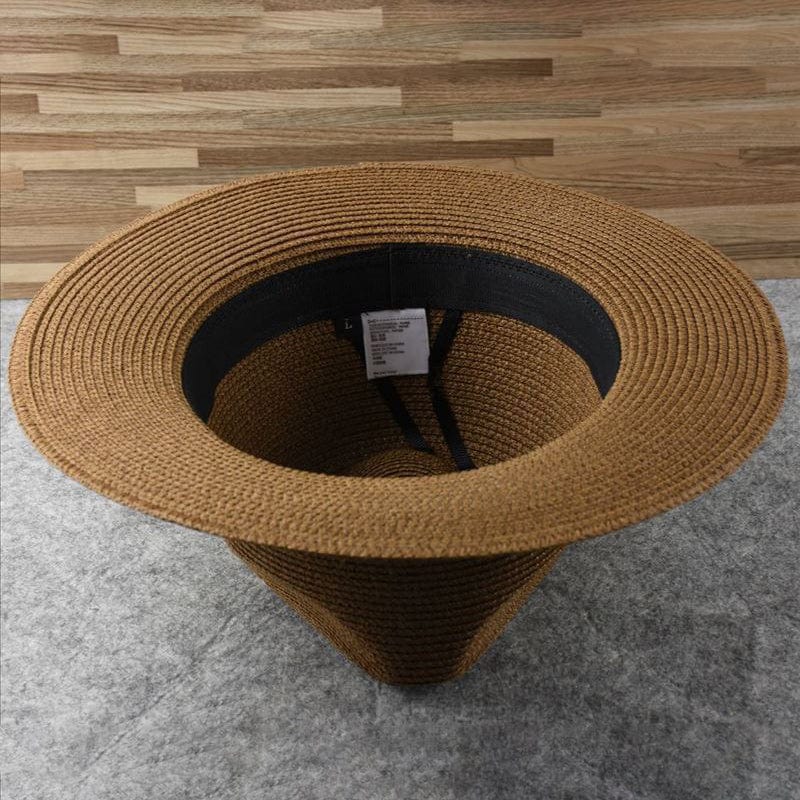 Klassischer Fedora Strohhut für Herren – Eleganter Sommerhut mit UV-Schutz & Reiseetui