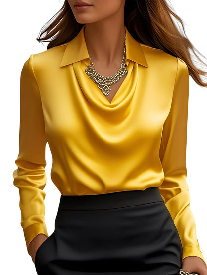 Évanthie - Elegante Damenbluse aus Seide mit langen Ärmeln