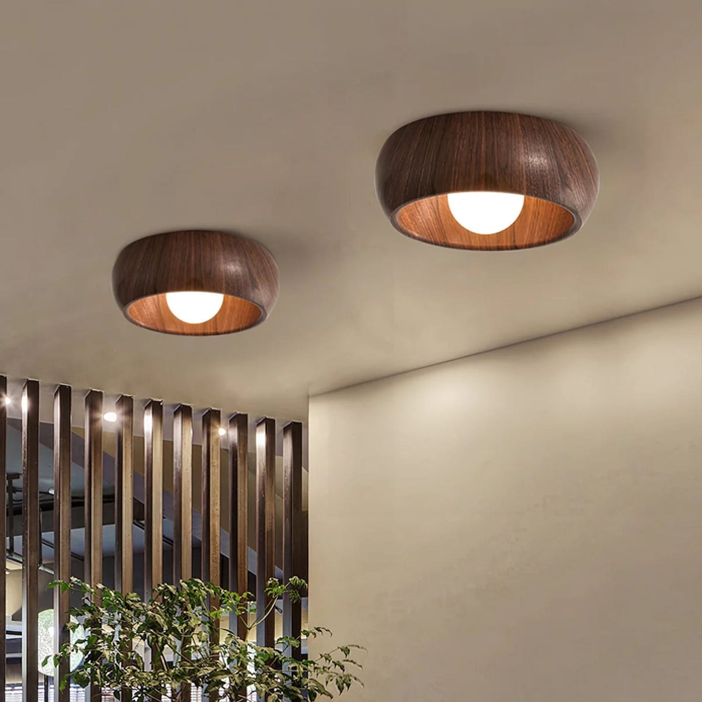 LigneNature - Minimalistische Moderne Deckenlampe Holz-Effekt