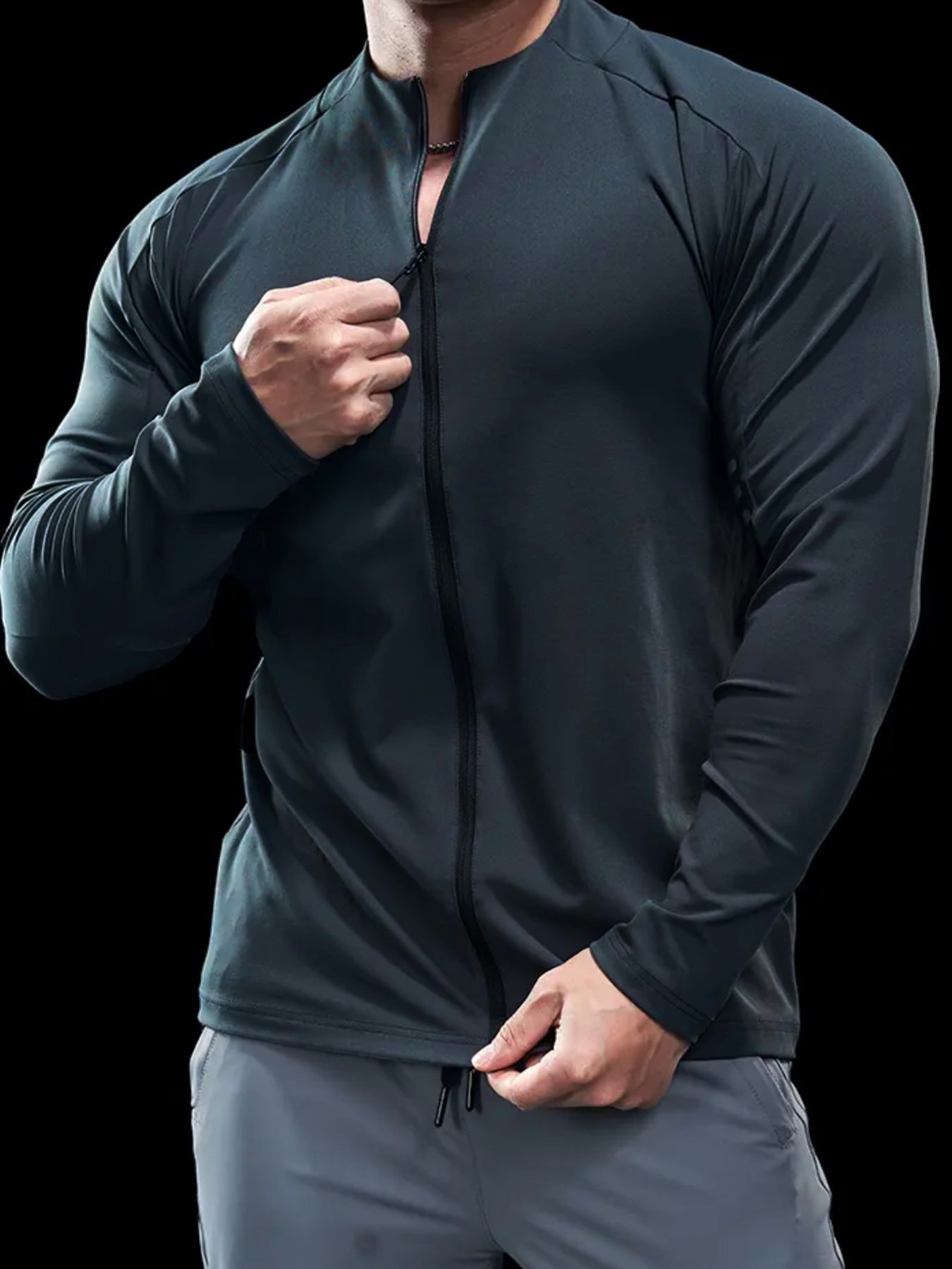 Maëlric - Sportjacke SmoothBlend mit schnelltrocknendem Material für Laufen und Fitness mit Reißverschlusskragen
