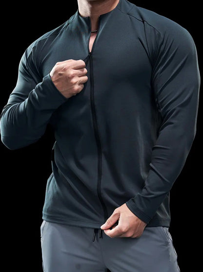Maëlric - Sportjacke SmoothBlend mit schnelltrocknendem Material für Laufen und Fitness mit Reißverschlusskragen