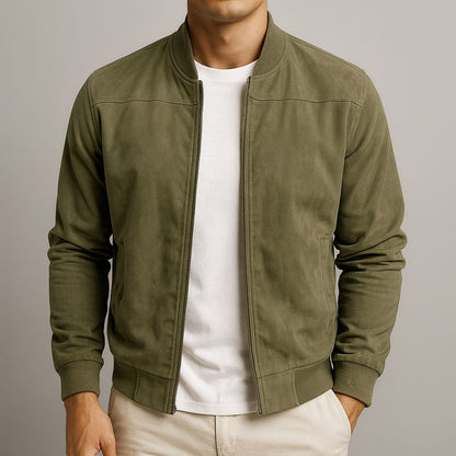 Herren Wildleder-Look Bomberjacke – Elegante Übergangsjacke Slim Fit & moderner Casual Style