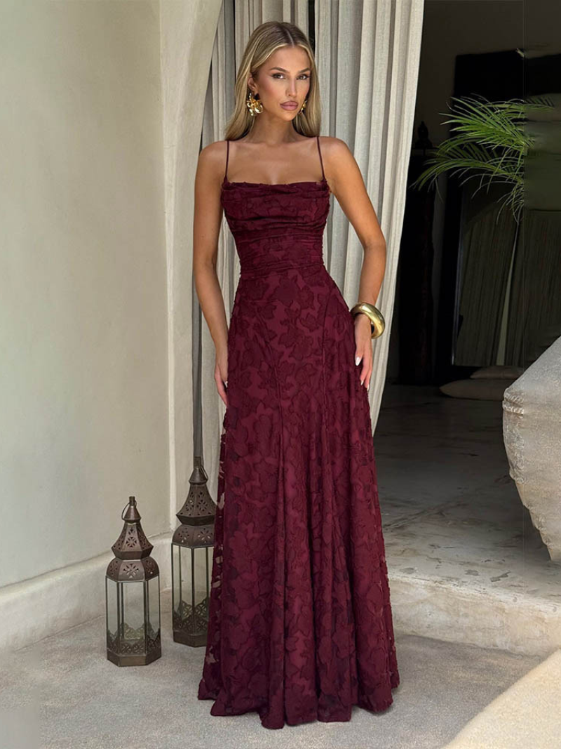 Céloria - Sommerkleid mit offenem Rücken aus Chiffon für Damen