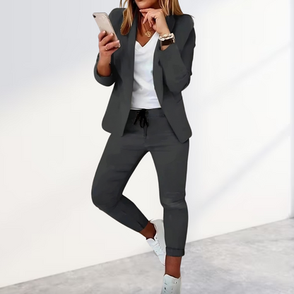 Elegantes Damen 2-Teiler Set mit Blazer & Joggerhose – Bequem, Modern & Business-Casual