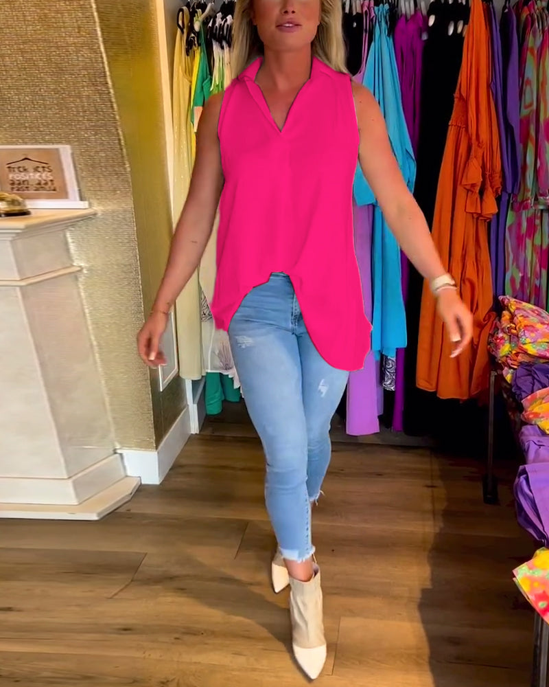 Lyséa - Ärmellose Lange Bluse, Leicht und Elegant für Frühling und Sommer, für Damen
