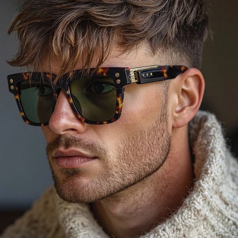 Premium Sonnenbrille für Herren im Retro-Design – UV400 Schutz & Stilvolle Statement Shades