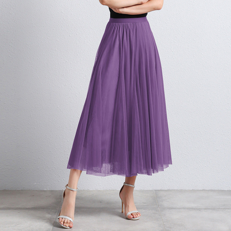 Eleganter Damen Tüllrock Midi – Hochtaillierter Plissee Rock für Stilvolle Looks