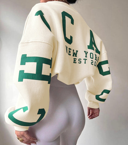 Avelyne - Bequemer und Eleganter Oversize-Pullover für Frauen mit Großen Buchstaben
