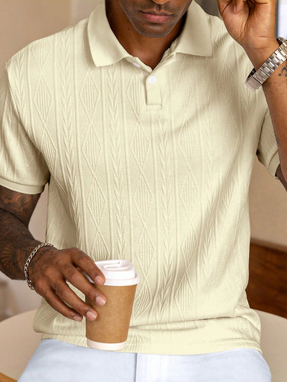 Strukturiertes Polo-Shirt für Herren – Elegantes Kurzarmshirt atmungsaktiv & stilvoll