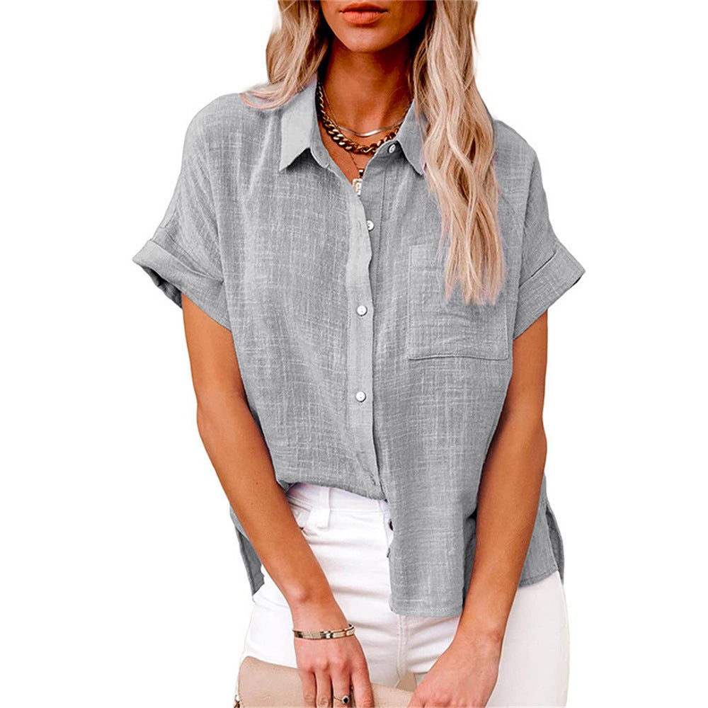 Lässige Kurzarm Hemdbluse für Damen – Luftiges Freizeitshirt leicht & vielseitig