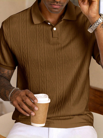 Strukturiertes Polo-Shirt für Herren – Elegantes Kurzarmshirt atmungsaktiv & stilvoll