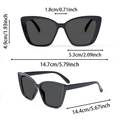 Cat-Eye Sonnenbrille UV400 mit breitem Rahmen für Damen – Klassische Oversize Shades