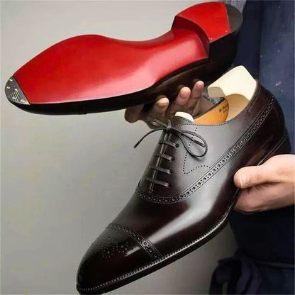 Elegante Leder Business Schuhe mit rutschfester Sohle – Klassische Schnürschuhe für Herren
