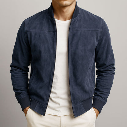 Herren Wildleder-Look Bomberjacke – Elegante Übergangsjacke Slim Fit & moderner Casual Style