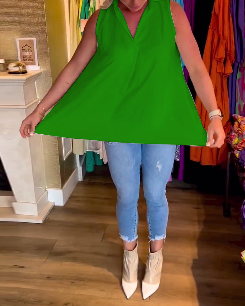 Lyséa - Ärmellose Lange Bluse, Leicht und Elegant für Frühling und Sommer, für Damen