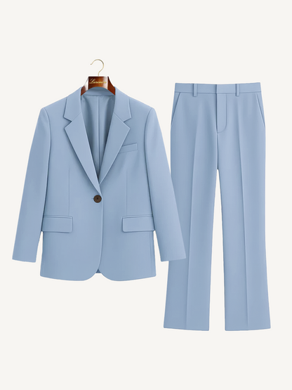 Eleganter Hosenanzug für Damen – Moderner Business Blazer & Stoffhose Set