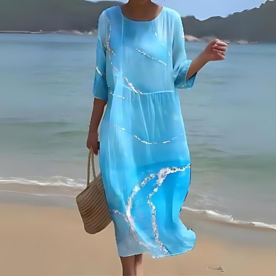 Briselle - Elegantes und Leichtes Maxikleid mit Floralprint und Halbarmen