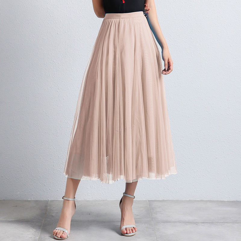 Eleganter Damen Tüllrock Midi – Hochtaillierter Plissee Rock für Stilvolle Looks