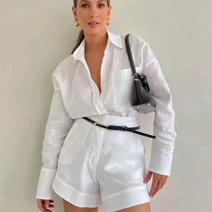 Élodarae - Oversize Hemd & Strukturierte Shorts