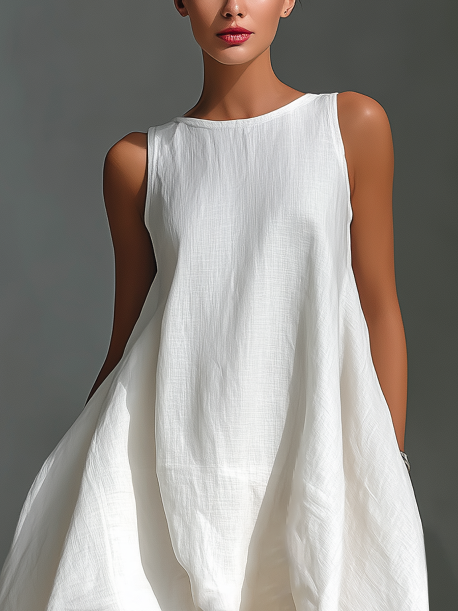 Ärmelloses Maxi Kleid für Damen – Luftiges High-Low Sommerkleid mit elegantem Fall