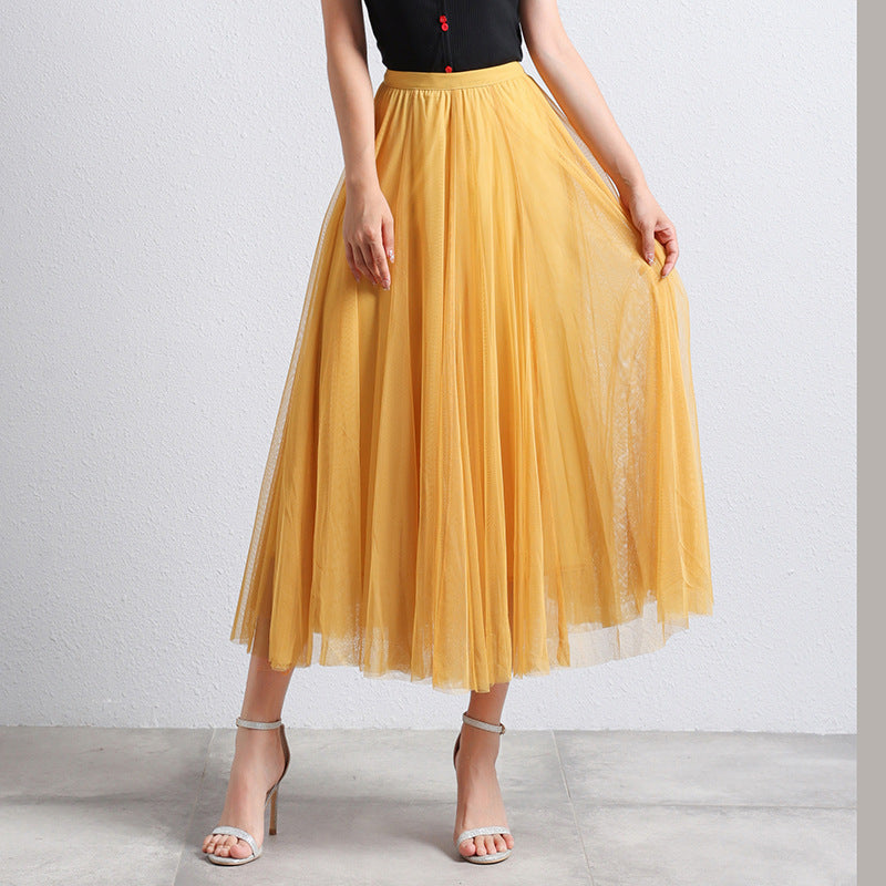 Eleganter Damen Tüllrock Midi – Hochtaillierter Plissee Rock für Stilvolle Looks