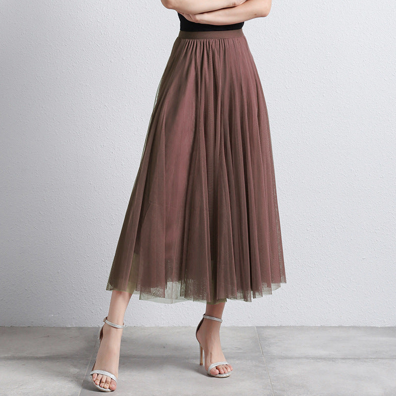 Eleganter Damen Tüllrock Midi – Hochtaillierter Plissee Rock für Stilvolle Looks