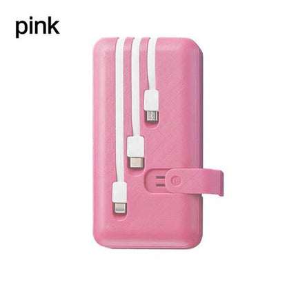 ElectraMax - Powerbank 30 000 mAh – Schnellladung – Hohe Kapazität – 4 USB – Externe Batterie mit integrierten Kabeln und Anzeige – Für iPhone und Xiaomi