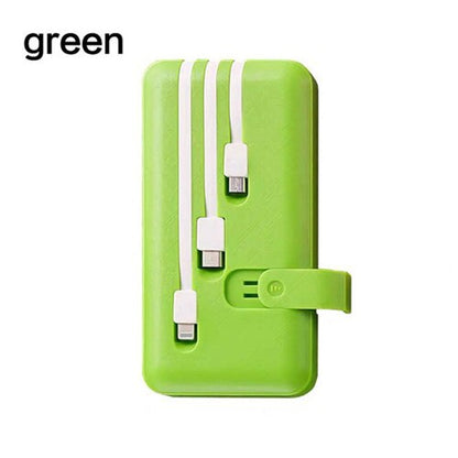 ElectraMax - Powerbank 30 000 mAh – Schnellladung – Hohe Kapazität – 4 USB – Externe Batterie mit integrierten Kabeln und Anzeige – Für iPhone und Xiaomi