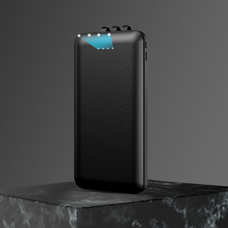 ElectraMax - Powerbank 30 000 mAh – Schnellladung – Hohe Kapazität – 4 USB – Externe Batterie mit integrierten Kabeln und Anzeige – Für iPhone und Xiaomi