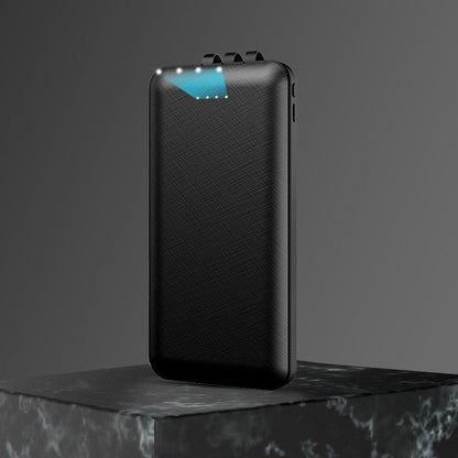 ElectraMax - Powerbank 30 000 mAh – Schnellladung – Hohe Kapazität – 4 USB – Externe Batterie mit integrierten Kabeln und Anzeige – Für iPhone und Xiaomi