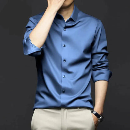 Elegantes Business Hemd mit Slim Fit – Knitterarmes Langarmhemd für Herren