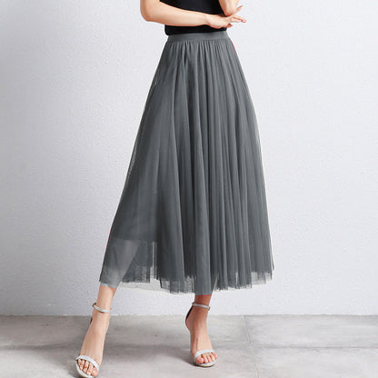 Eleganter Damen Tüllrock Midi – Hochtaillierter Plissee Rock für Stilvolle Looks