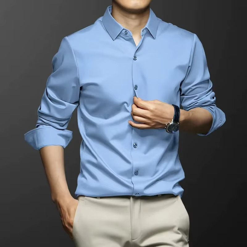 Elegantes Business Hemd mit Slim Fit – Knitterarmes Langarmhemd für Herren