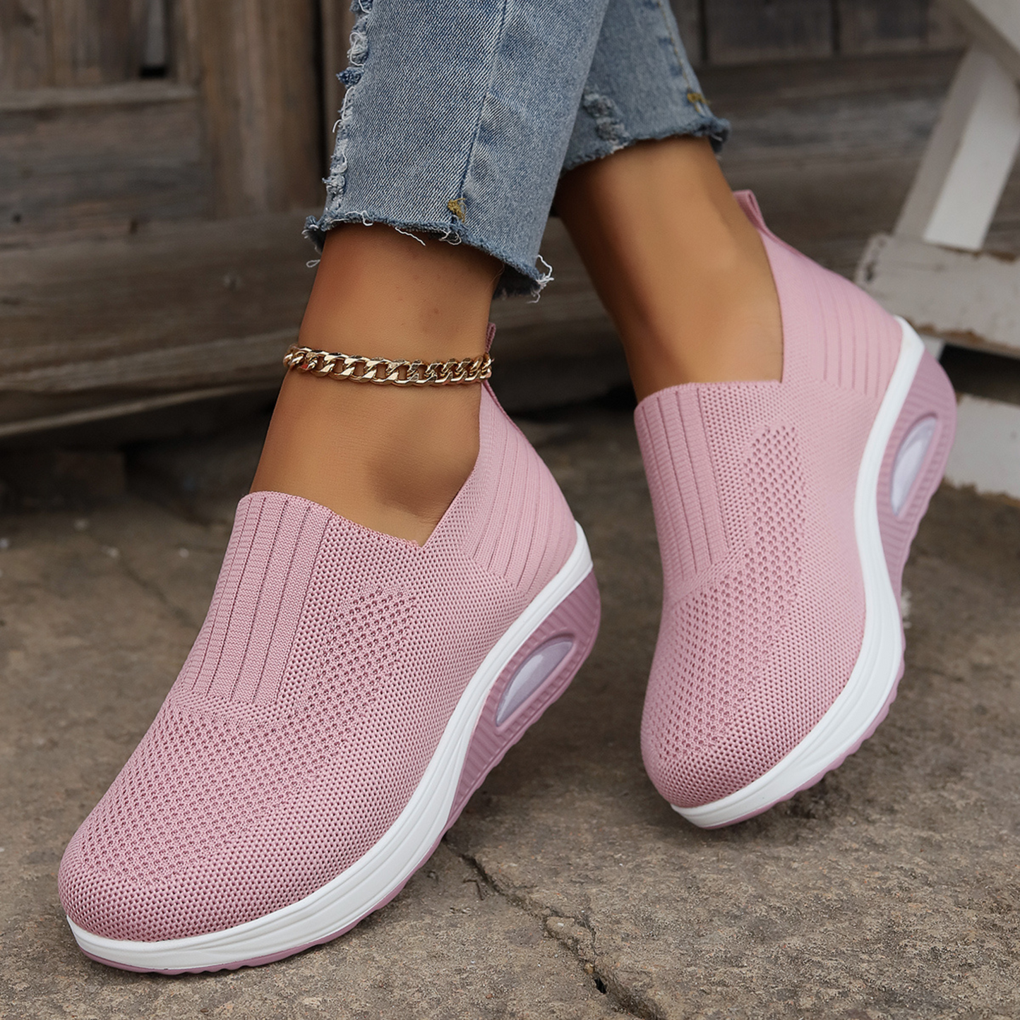 Orthopädische Slip-On Sneaker für Damen – Komfortable Air-Sohle & Schmerzlindernd