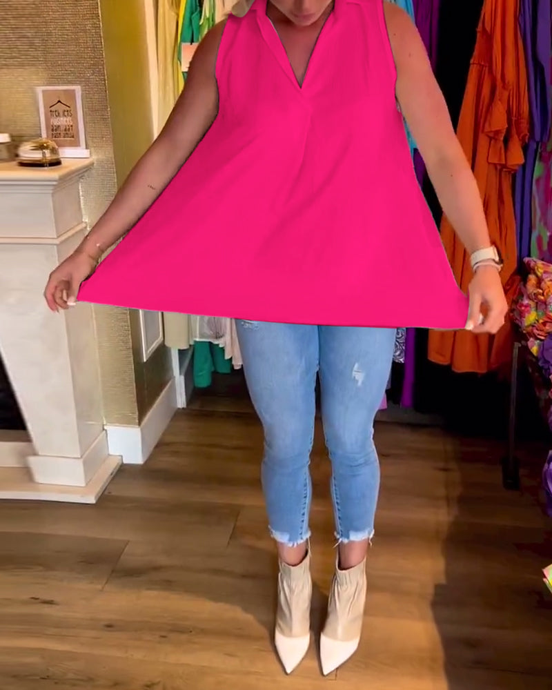 Lyséa - Ärmellose Lange Bluse, Leicht und Elegant für Frühling und Sommer, für Damen