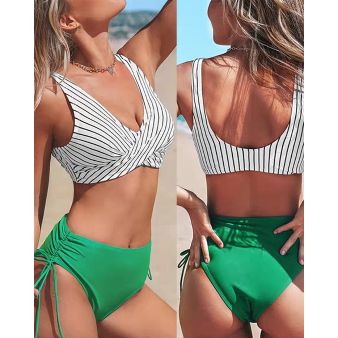 Bikini Set mit Wickel-Top & Schnür-Rücken – verstellbar & figurformend für Damen