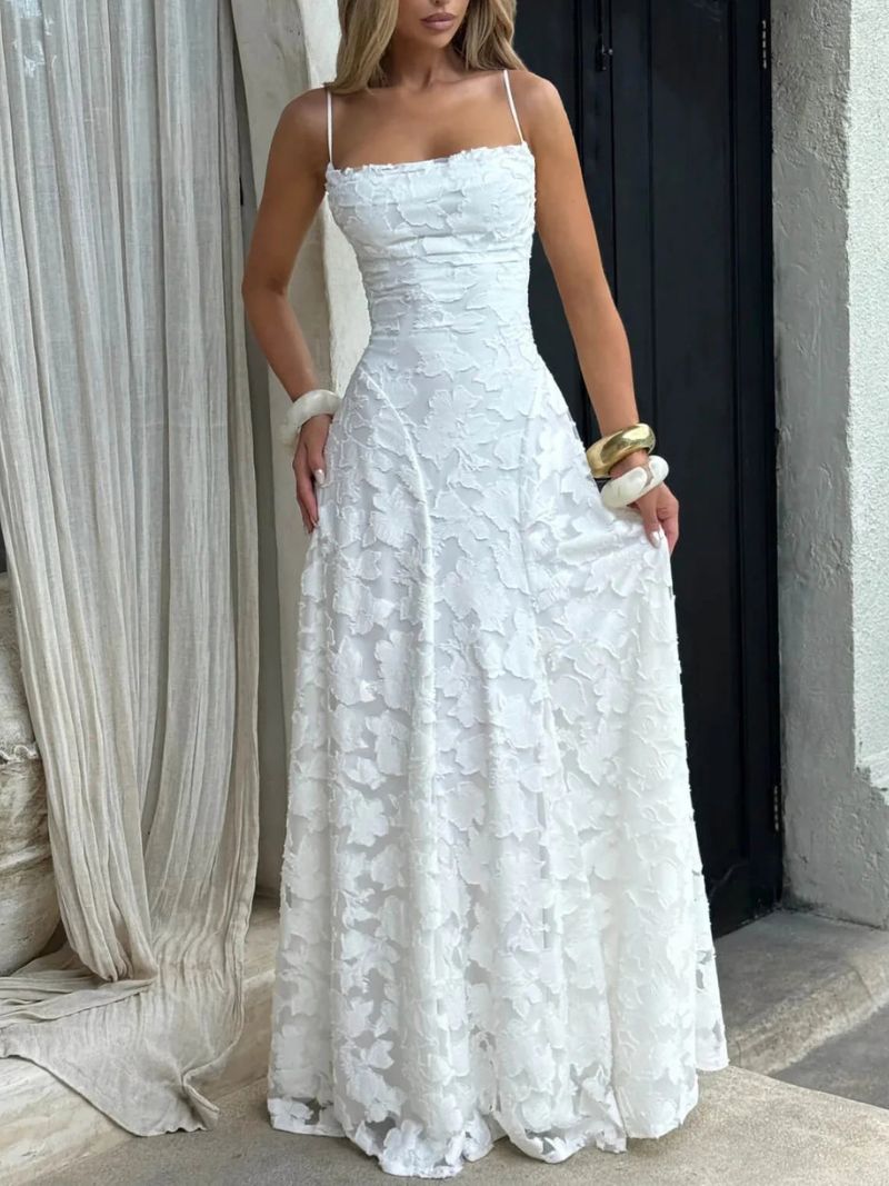 Céloria - Sommerkleid mit offenem Rücken aus Chiffon für Damen
